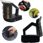 BBQ Grill Brush 3-In-1 Scraper Brass Bristles Anti-Slip Handle