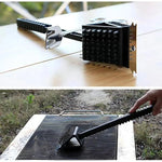 BBQ Grill Brush 3-in-1 Steel Bristles Scraper & Sponge