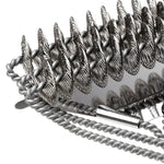 BBQ Grill Brush Bristle-Free Three-Head Stainless Steel Scraper