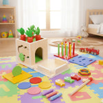 Baby Activity Cube Wooden Montessori Toy 8 Activities