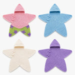 Baby Blanket Hooded Star-Shaped Crocheted Cotton Button Closure