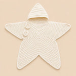 Baby Blanket Hooded Star-Shaped Crocheted Cotton Button Closure