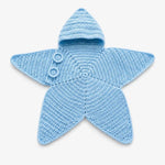 Baby Blanket Hooded Star-Shaped Crocheted Cotton Button Closure