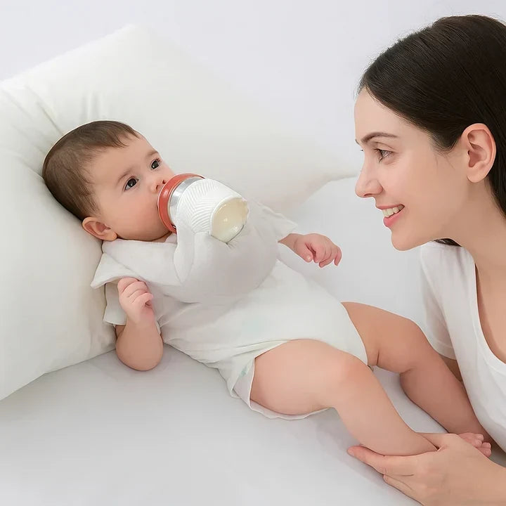 Baby Bottle Support Pillow Elastic Strap & Soft Plush