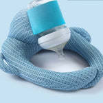 Baby Bottle Support Pillow Plush Fabric & Elastic Strap