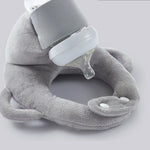 Baby Bottle Support Pillow Plush Fabric & Elastic Strap
