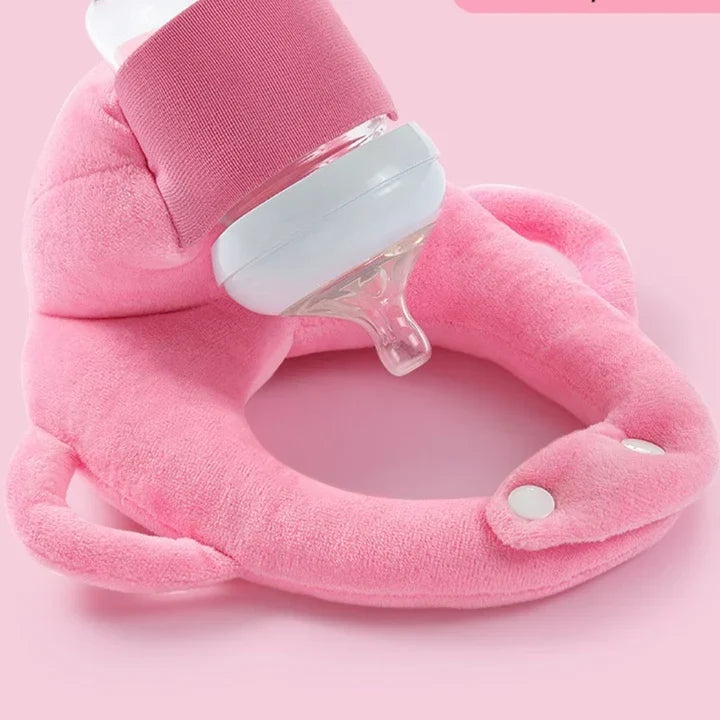Baby Bottle Support Pillow Plush Fabric & Elastic Strap