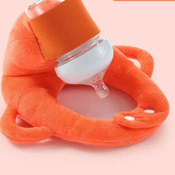 Baby Bottle Support Pillow Plush Fabric & Elastic Strap
