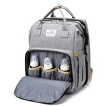 Baby Changing Backpack Fold-Out Travel Bed Insulated Bottle Pockets