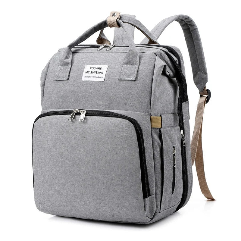 Baby Changing Backpack Fold-Out Travel Bed Insulated Bottle Pockets