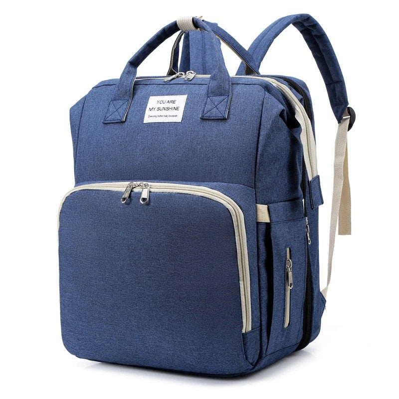 Baby Changing Backpack Fold-Out Travel Bed Insulated Bottle Pockets
