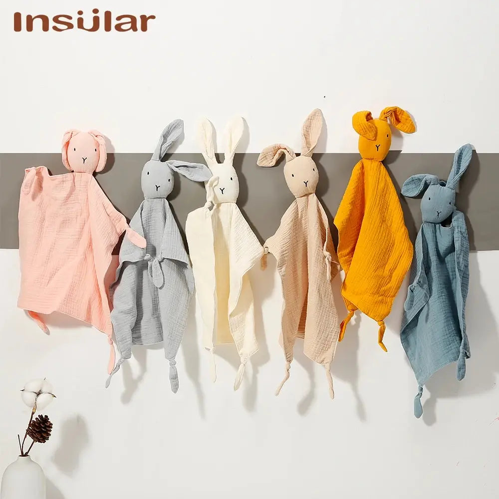 Baby Comfort Blanket Animal Head Lightweight Breathable Muslin Washable