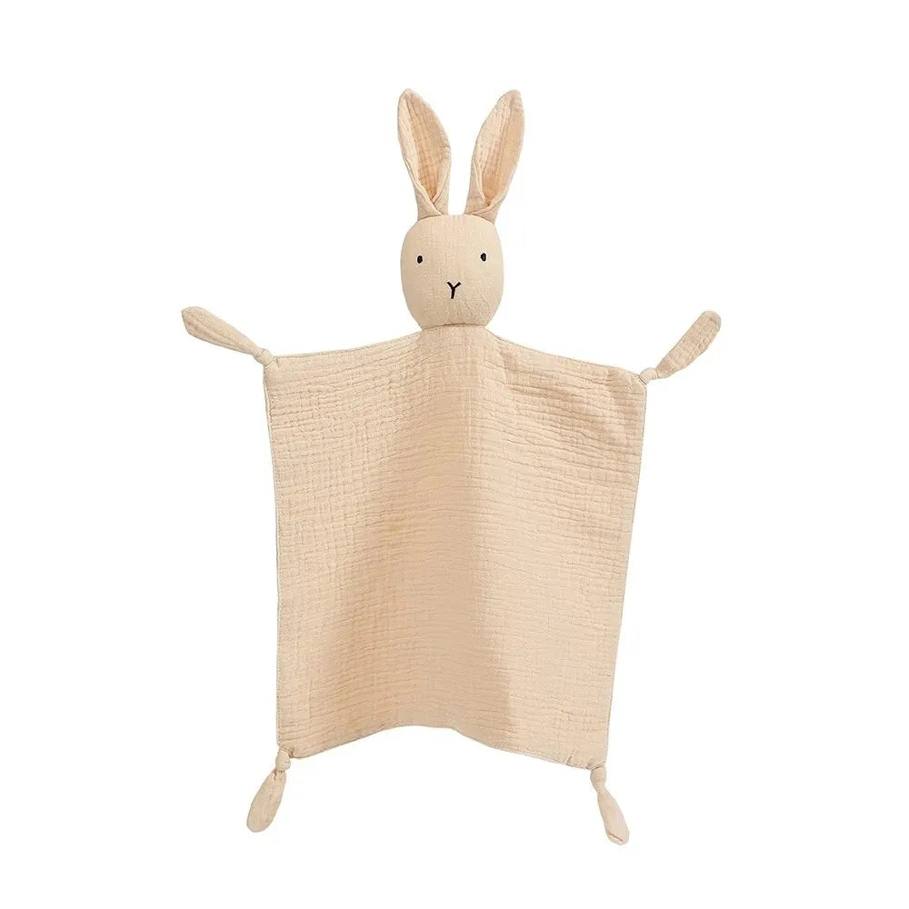 Baby Comfort Blanket Animal Head Lightweight Breathable Muslin Washable