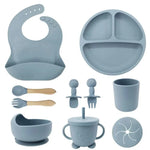 Baby Dinnerware Set 10-Piece Silicone Suction Base