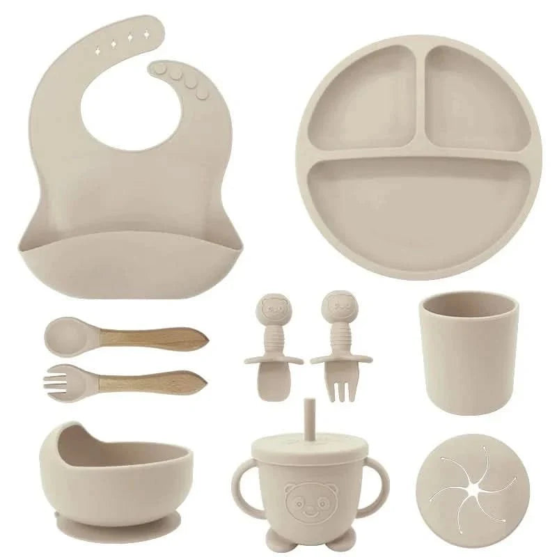 Baby Dinnerware Set 10-Piece Silicone Suction Base