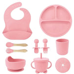Baby Dinnerware Set 10-Piece Silicone Suction Base