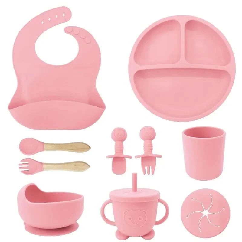 Baby Dinnerware Set 10-Piece Silicone Suction Base