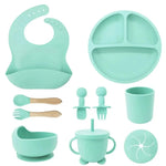 Baby Dinnerware Set 10-Piece Silicone Suction Base