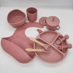Baby Dinnerware Set 10-Piece Silicone Suction Base