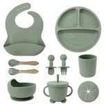 Baby Dinnerware Set 10-Piece Silicone Suction Base