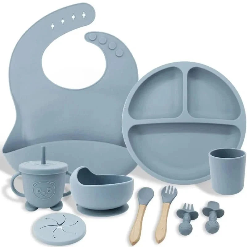 Baby Dinnerware Set 10-Piece Silicone Suction Base