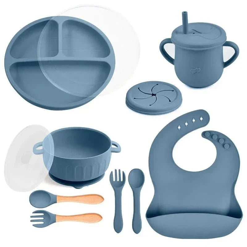 Baby Dinnerware Set Silicone BPA-Free 10-Piece Set
