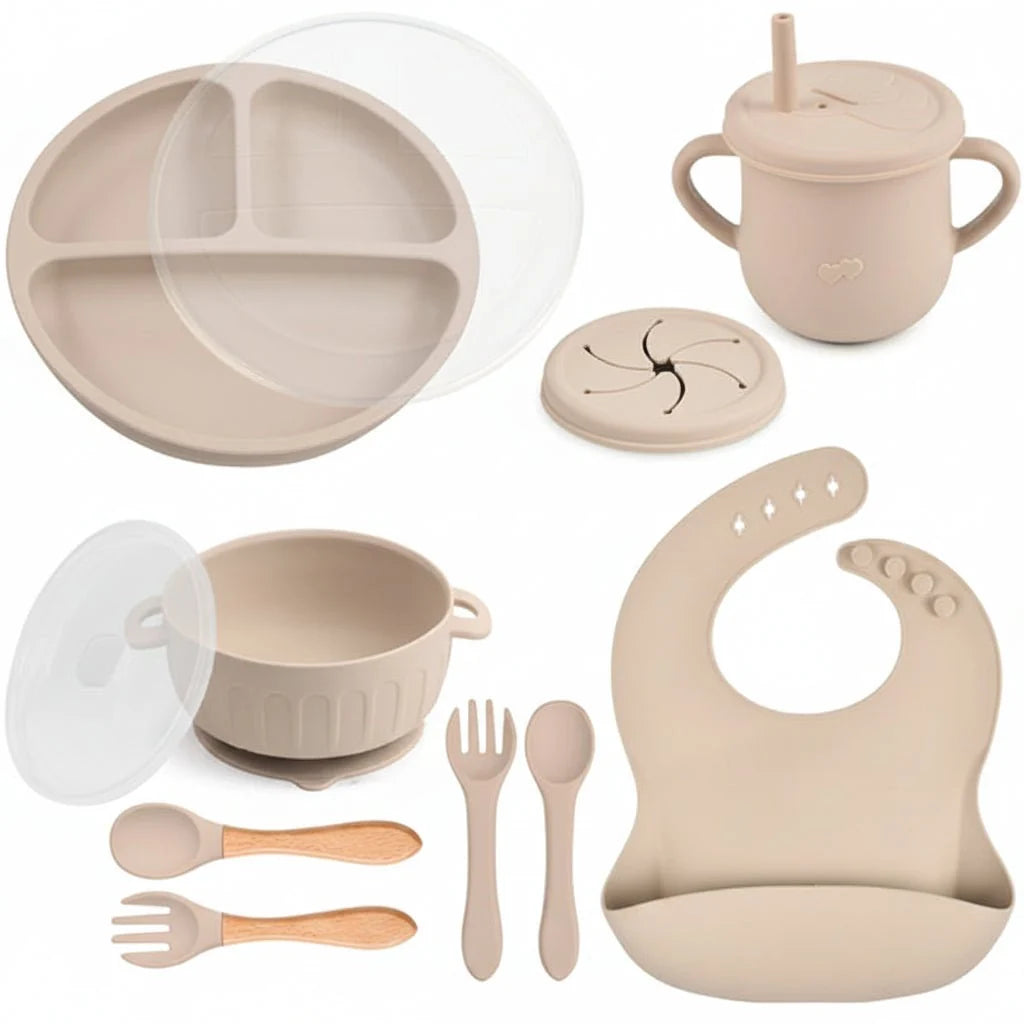 Baby Dinnerware Set Silicone BPA-Free 10-Piece Set