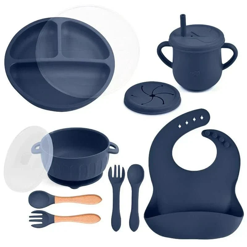 Baby Dinnerware Set Silicone BPA-Free 10-Piece Set