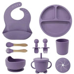 Baby Dinnerware Set Silicone Suction Base BPA-Free 10-Piece