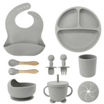 Baby Dinnerware Set Silicone Suction Base BPA-Free 10-Piece