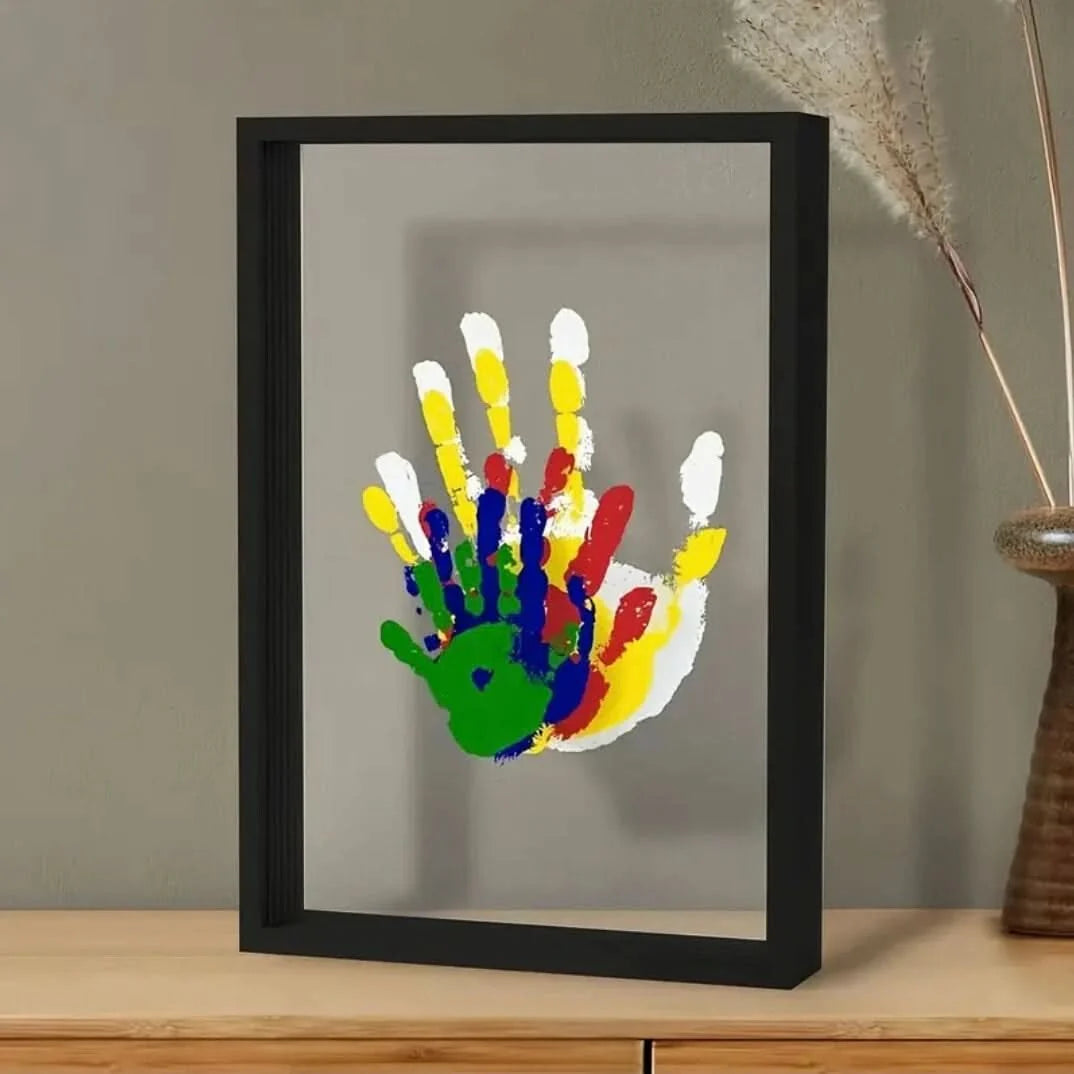 Baby Handprint & Footprint Frame Non-Toxic Clay Natural Wood