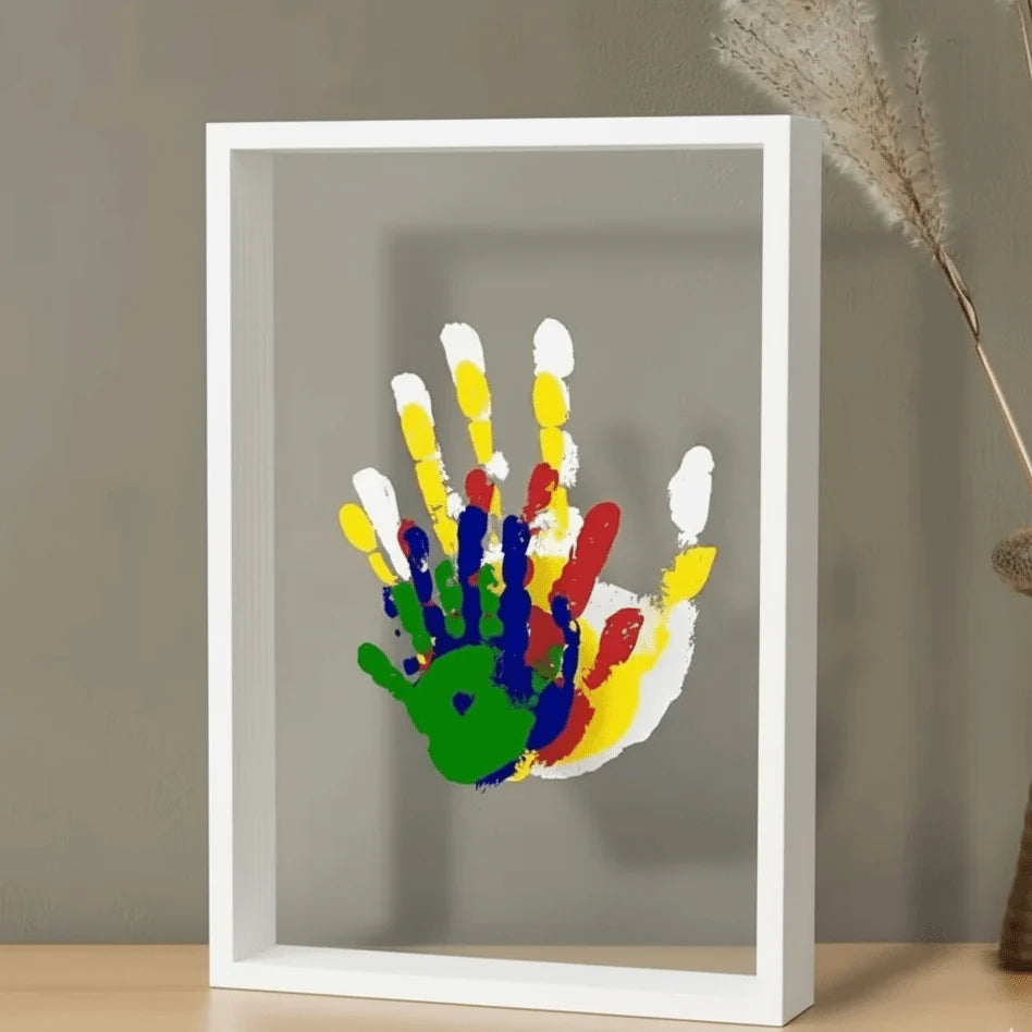 Baby Handprint & Footprint Frame Non-Toxic Clay Natural Wood