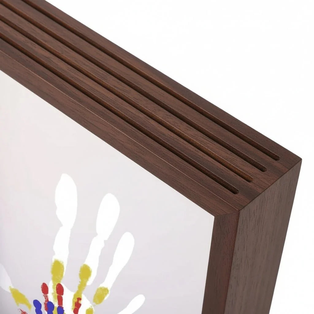 Baby Handprint & Footprint Frame Non-Toxic Clay Natural Wood
