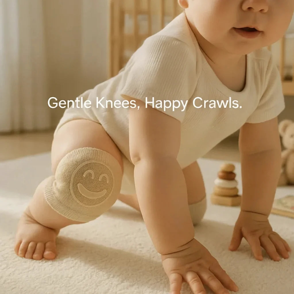 Baby Knee Pads Cushioned Cotton Blend & Silicone Grip