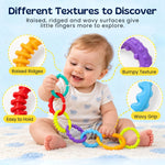Baby Linking Rings Textured Multicolored Set of 24