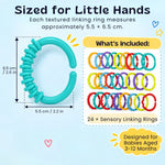 Baby Linking Rings Textured Multicolored Set of 24