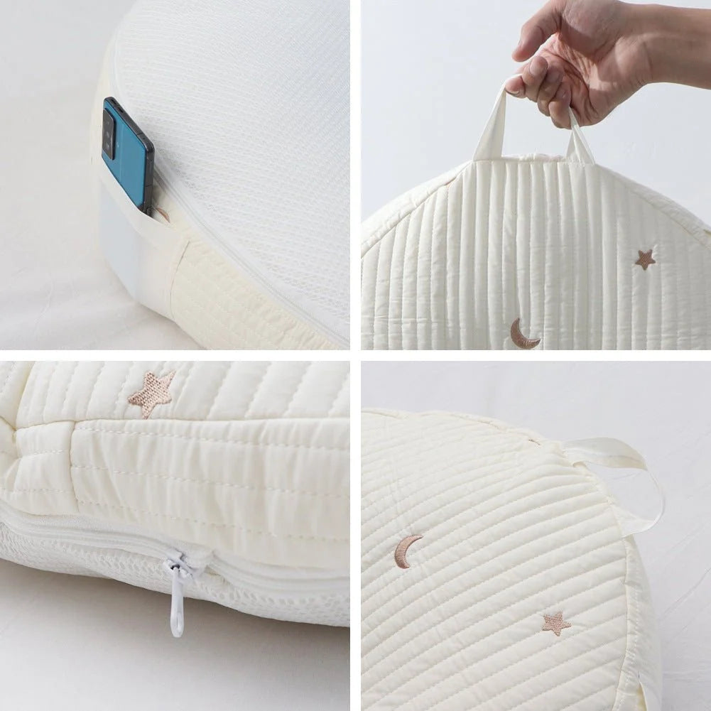Baby Lounger Cushion Breathable Cotton Ergonomic Support