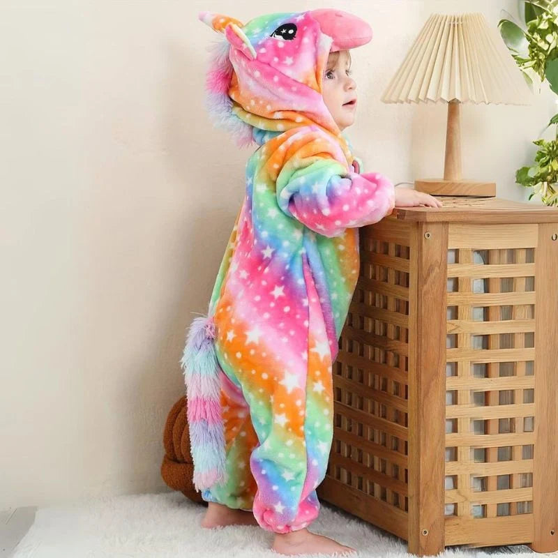 Baby Onesie Fluffy Lined Zip & Snap Closure