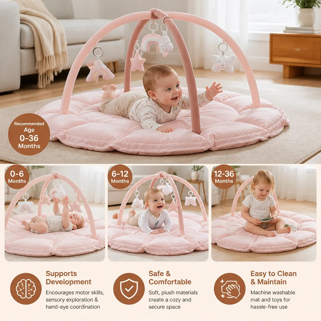 Baby Play Mat 5-In-1 Padded Activity Arch