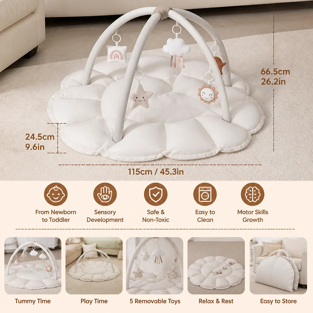 Baby Play Mat 5-In-1 Padded Activity Arch