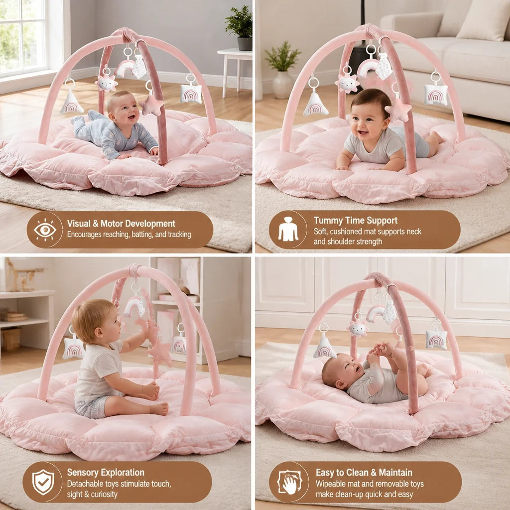 Baby Play Mat 5-in-1 Soft Padded Activity Arch