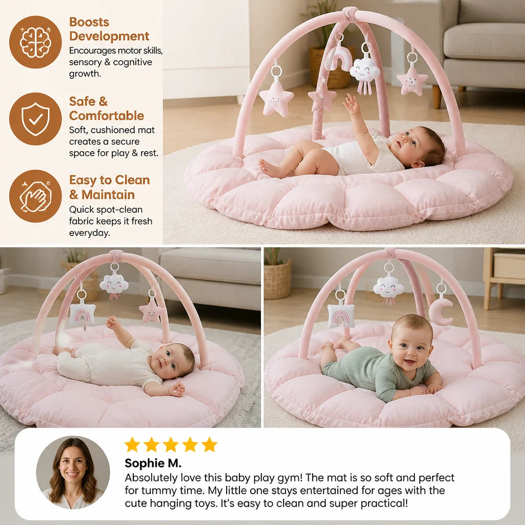 Baby Play Mat 5-in-1 Soft Padded Activity Arch