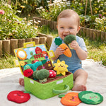 Baby Sensory Toy Plush Rattle & Squeaker With Mirror
