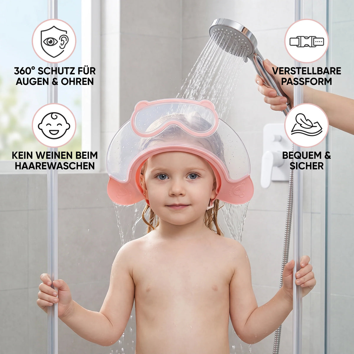 Baby Shampoo Rinse Visor Adjustable Fit Eye & Ear Protection