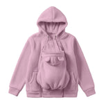 Babywearing Hoodie Built-In Baby Pouch Soft Fleece Zipper Front