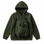 Babywearing Hoodie Built-In Baby Pouch Soft Fleece Zipper Front