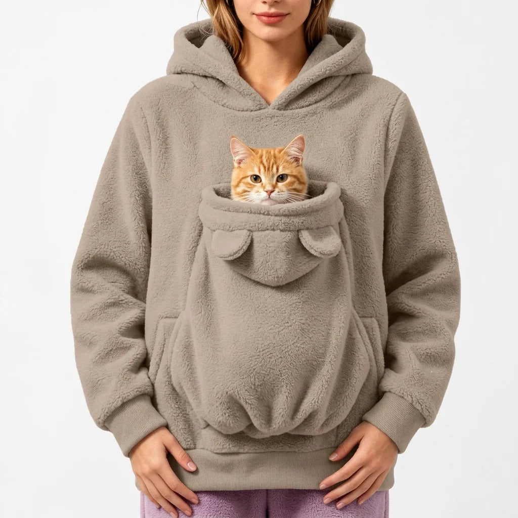 Babywearing Jacket Soft Fleece Kangaroo Pocket With Hood