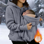 Babywearing Jacket Soft Fleece Kangaroo Pocket With Hood