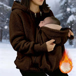 Babywearing Jacket Soft Fleece Kangaroo Pocket With Hood