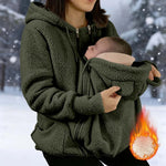 Babywearing Jacket Soft Fleece Kangaroo Pocket With Hood